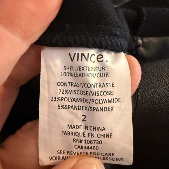 VINCE 100% LEATHER SLEEVELESS SHEATH DRESS-KNEE LENGHT, SIZE 2 - Picture 8 of 8